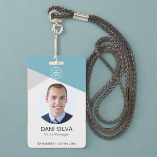 Badge Logo de l'entreprise personnalisée Photo Code de l