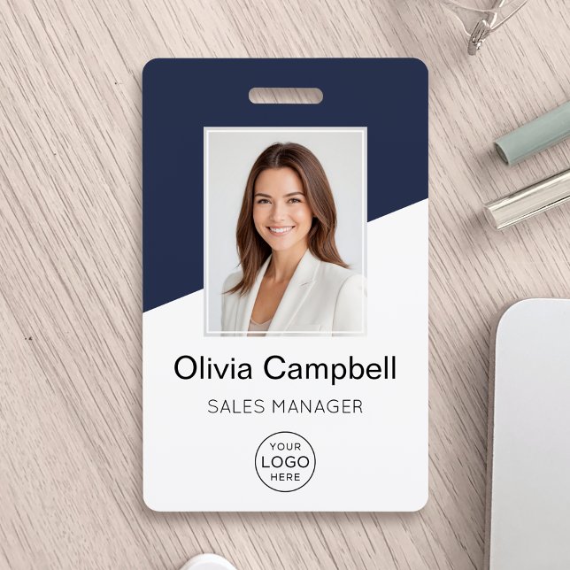 Badge Logo de l'entreprise personnalisée Photo de l'empl (Créateur téléchargé)