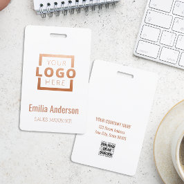 Badge Logo de l'entreprise personnalisée Rose Gold Offic