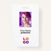 Logo de l'entreprise, photo, code Qr, nom