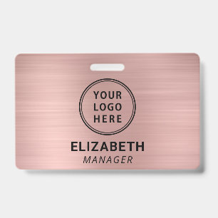 Badge Logo de l'entreprise Rose Gold Nom