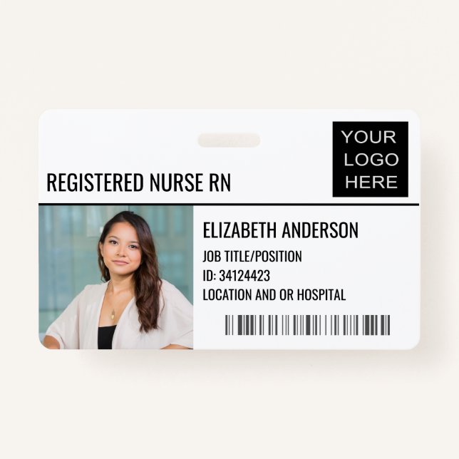 Badge Logo de l'hôpital de l'infirmière autorisée RN (Devant)