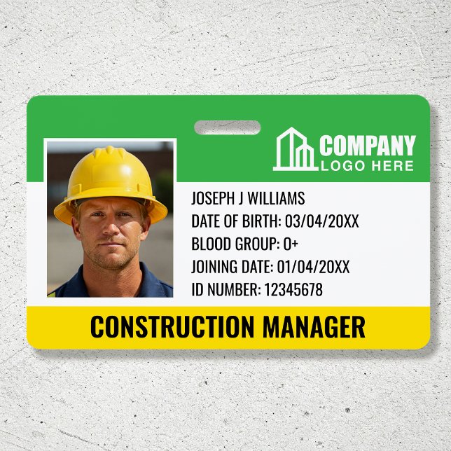 Badge Logo de l'ID du site de construction Code à barres (Créateur téléchargé)