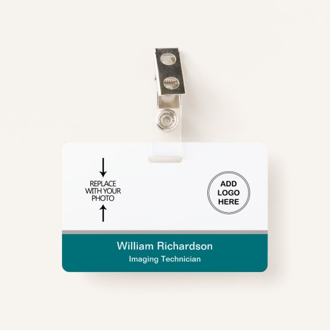 Badge Logo de l'ID photo du technicien d'imagerie (Devant avec clip)