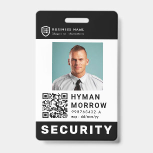 Badge Logo de l'ID professionnel QR Employé du service