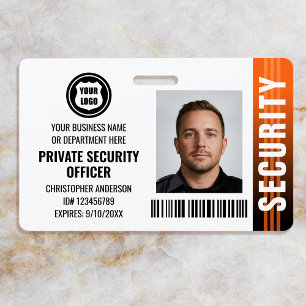 Badge Logo de photo d'agent de sécurité privée en unifor