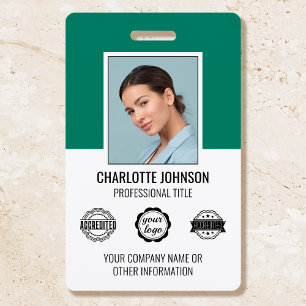 Badge Logo de photo d'employé moderne personnalisé vert 