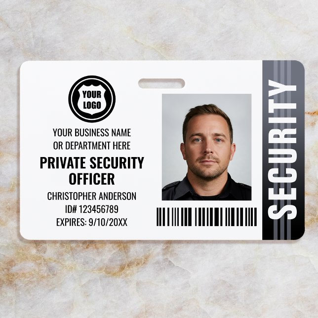 Badge Logo de photo d'identité d'agent de sécurité privé (Créateur téléchargé)