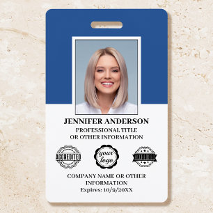 Badge Logo de photo d'identité d'employé personnalisé bl