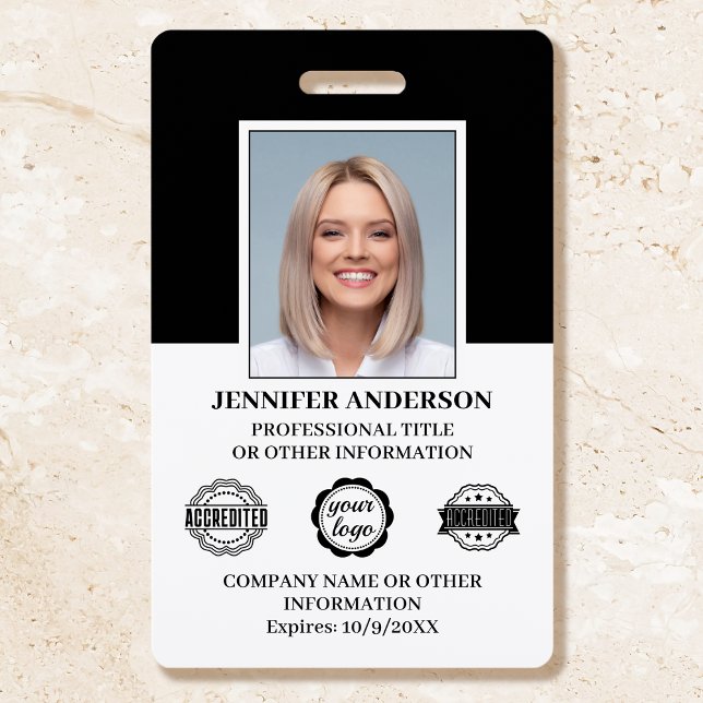 Badge Logo de photo d'identité d'employé personnalisé mo (Créateur téléchargé)