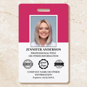Badge Logo de photo personnalisé pour carte d'identité d
