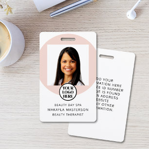 Badge Logo de photo rose ID employé