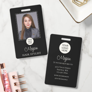 Badge Logo de script noir Photo Coiffeur