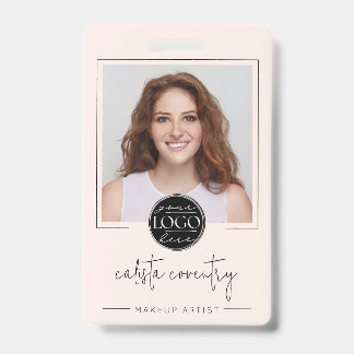 Badge Logo de script rose blush photo maquillage