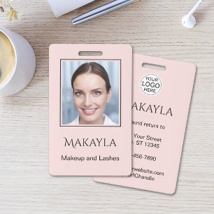Badge Logo de script rose Blush Photo Maquillage Et Cils