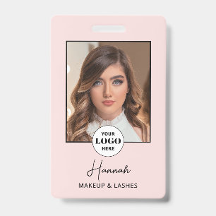 Badge Logo de script rose poudré Photo Maquillage