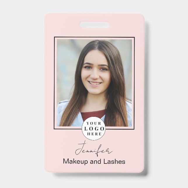 Badge Logo de script rose vif Maquillage photo (Avant)