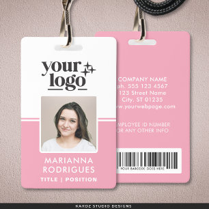 Badge Logo de sécurité rose Code-barres photo Code emplo