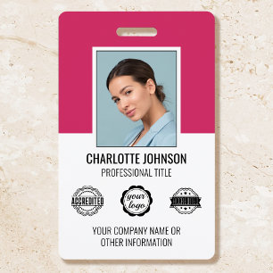 Badge Logo de société de photo d'employé moderne personn