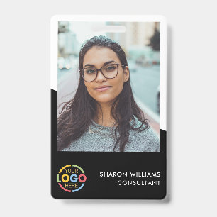 Badge Logo de société de photo d'employé personnalisé mo