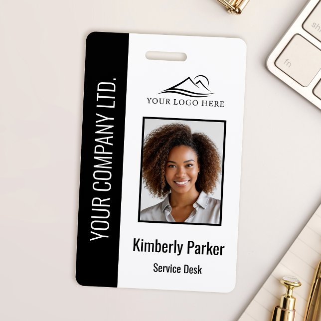 Badge Logo de société de photo d'employé personnalisé No (Créateur téléchargé)