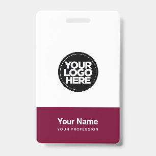 Badge Logo de société personnalisé Nom du titre Code-bar
