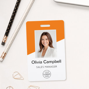Badge Logo de société personnalisé Photo d'employé Orang