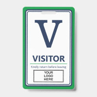 Logo de visiteur d'entreprise avec bordure verte e