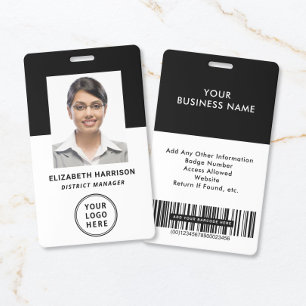 Badge Logo d'entreprise Code-barres Photo Carte d'identi