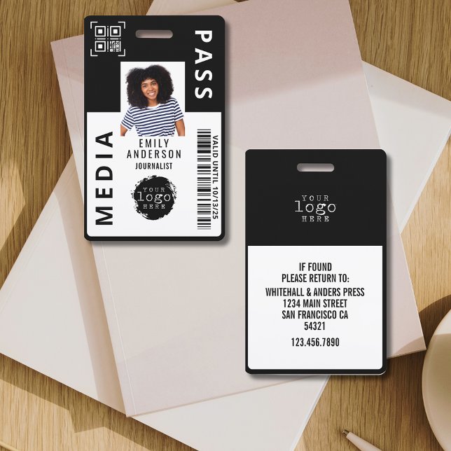 Badge Logo d'entreprise de carte média personnalisée | N (Créateur téléchargé)