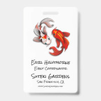 Logo d'entreprise de poisson Koi Yin Yang Jardin J