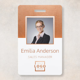 Badge Logo d'entreprise Gold Rose personnalisé Photo d'e