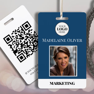 Badge Logo d'entreprise moderne bleu pour carte d'identi