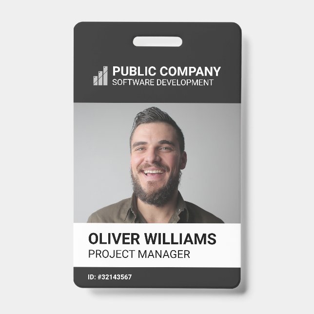 Badge Logo d'entreprise moderne Photo d'identification d (Front)