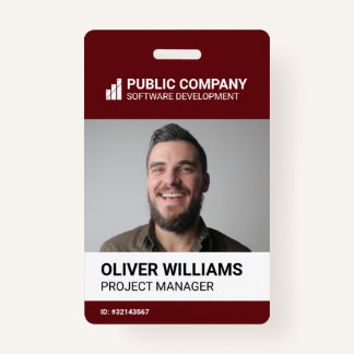 Badge Logo d'entreprise moderne Photo d'identification d