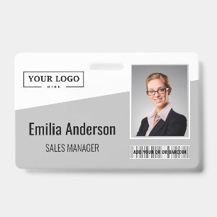 Badge Logo d'entreprise personnalisé Code-barres Photo E
