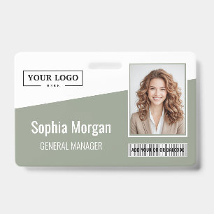 Badge Logo d'entreprise personnalisé Code-barres Photo E