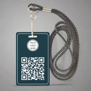 Badge Logo d'entreprise personnalisé Code Qr Marine Blue