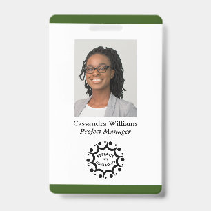 Badge Logo d'entreprise personnalisé et photo d'employé