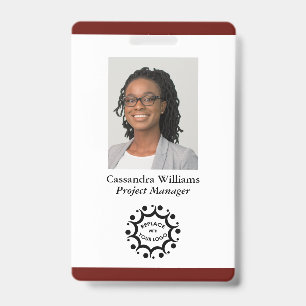 Badge Logo d'entreprise personnalisé et photo employé ro