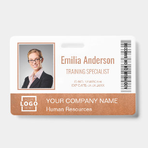 Badge Logo d'entreprise personnalisé Photo de l'employé 