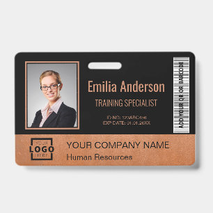 Badge Logo d'entreprise personnalisé Photo de l'employé 