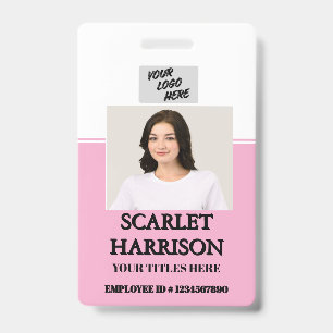 Badge Logo d'entreprise personnalisé Photo d'employé ros