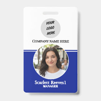 Badge Logo d'entreprise personnalisé pour employés en bl