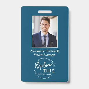 Badge Logo d'entreprise personnalisé Tête teal