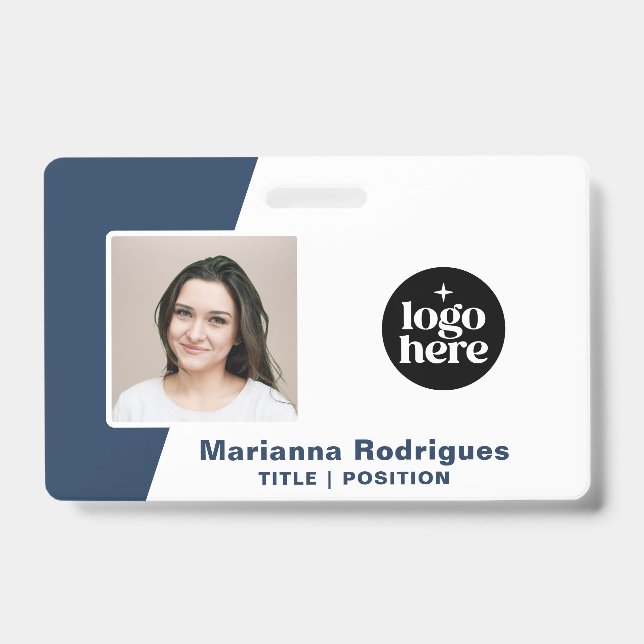 Badge Logo d'entreprise Photo Code-barres Carte d'identi (Avant)