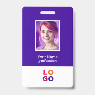 Badge Logo d'entreprise, Photo, Code QR, Carte d'identit