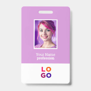 Badge Logo d'entreprise, Photo, Code QR, Nom ID