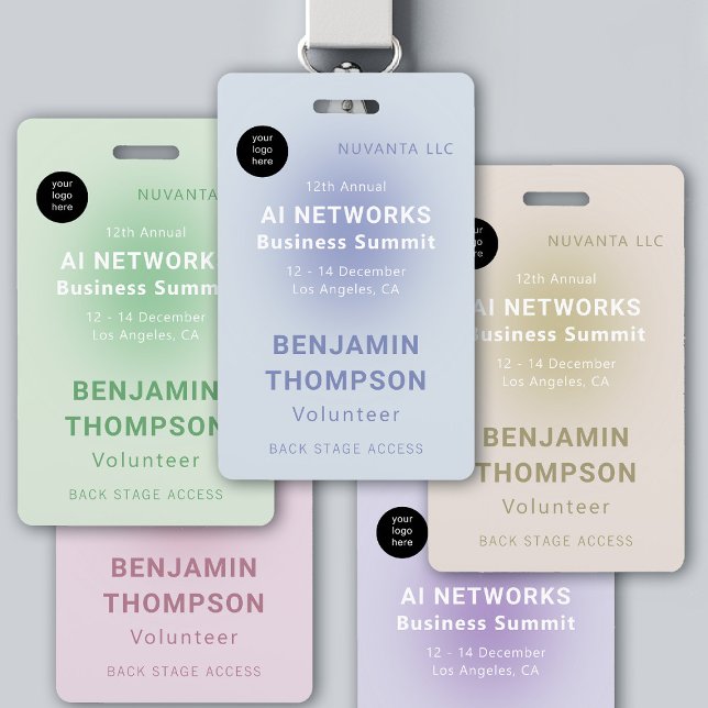 Badge Logo des événements des entreprises de conférence  (event badge template business corporate networking conference design modern brand story)