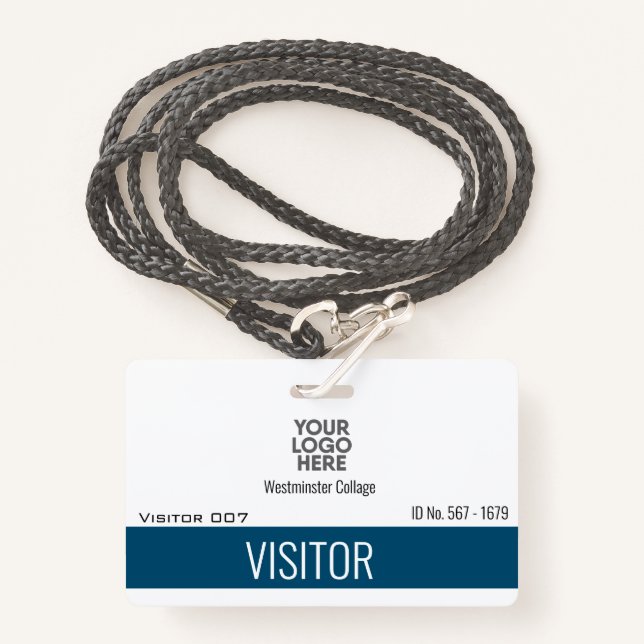 Badge Logo des visiteurs personnalisés Identifiant de l' (Devant avec lanière)